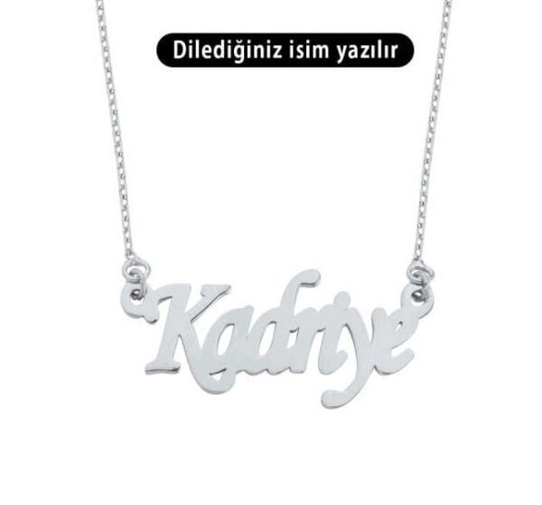 Sade Kibar Özel Font Tek İsimli Gümüş İsim Kolye Gümüş