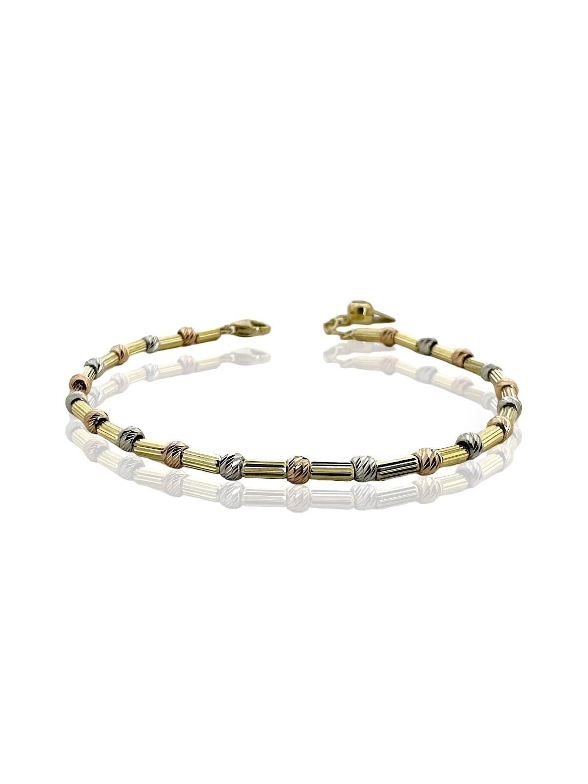 İtalyan Üst Kalite Dorikalı Küp Şık Zarif 14 Ayar Altın Bileklik