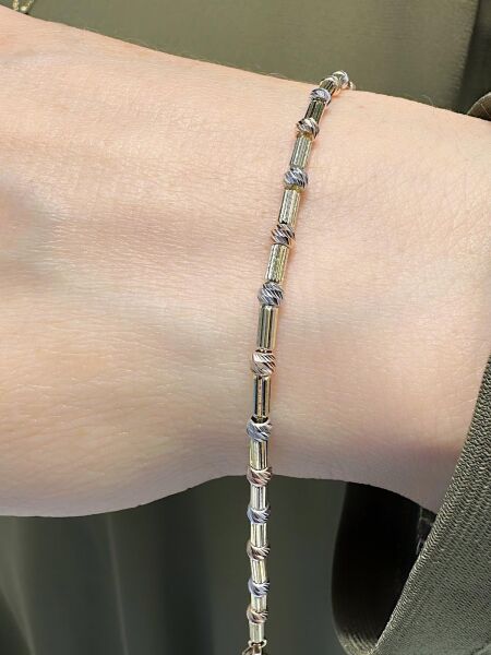 İtalyan Üst Kalite Dorikalı Küp Şık Zarif 14 Ayar Altın Bileklik