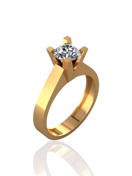 Pırlanta Montür Üst Kalite Tek taş 14 Ayar Altın Yüzük