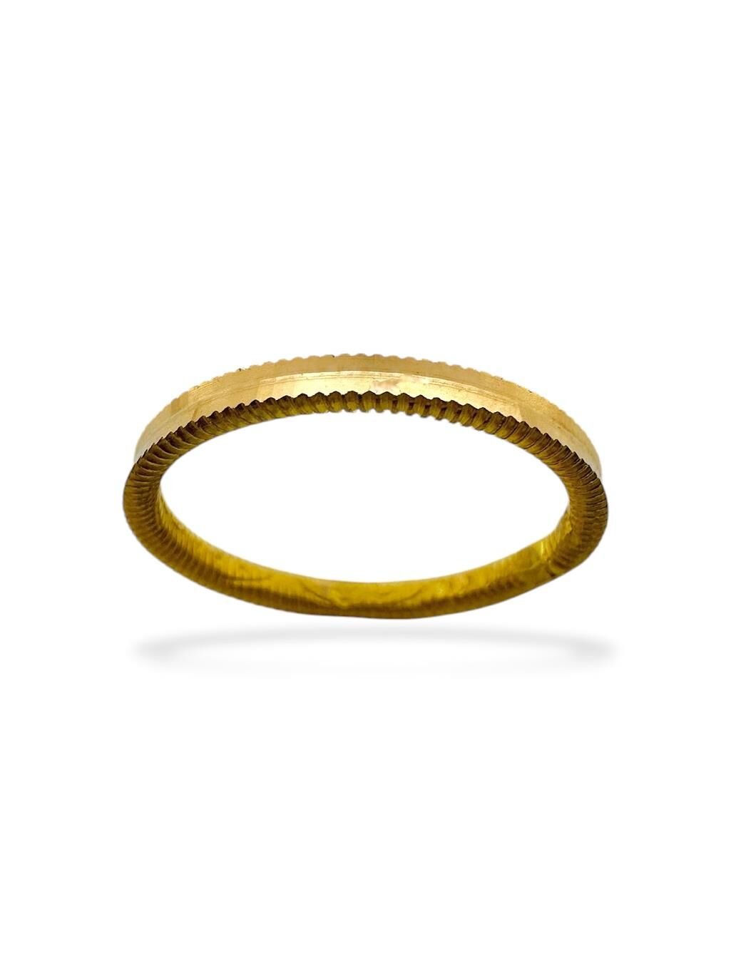 22 Ayar Altın Oluklu Ajda Yüzük Alyans Çok Şık