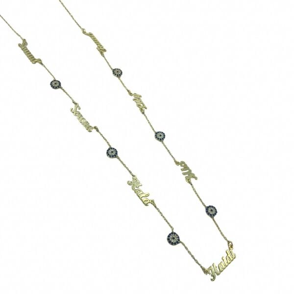 7 Yedi İsimli Altın Kaplama Kişiye Özel 925 Gümüş İsim Kolye