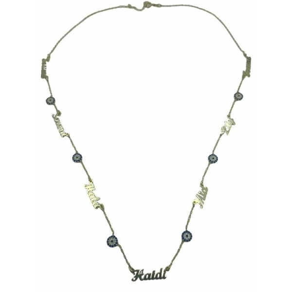 7 Yedi İsimli Altın Kaplama Kişiye Özel 925 Gümüş İsim Kolye