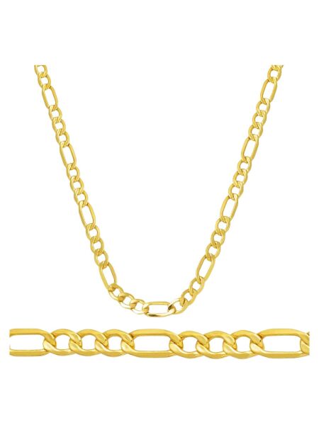 Figaro 5 mm Kalınlık Zincir Taşsız Günlük Unisex 14 Ayar Altın Kolye 50 cm