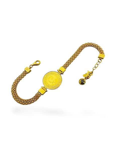 Darphane Çeyrek Bismark Zincir Kartanesi Altın Çeyrekli Bileklik