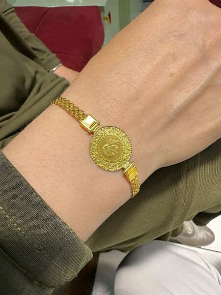 Darphane Çeyrek Bismark Zincir Kartanesi Altın Çeyrekli Bileklik