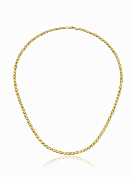 Halep Pullu Arpa Zincir 3 mm 14 Ayar Altın Kolye 65 cm