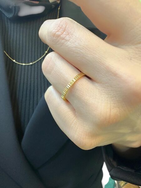 22 Ayar Altın Merdiven Ajda Yüzük Alyans Çok Şık