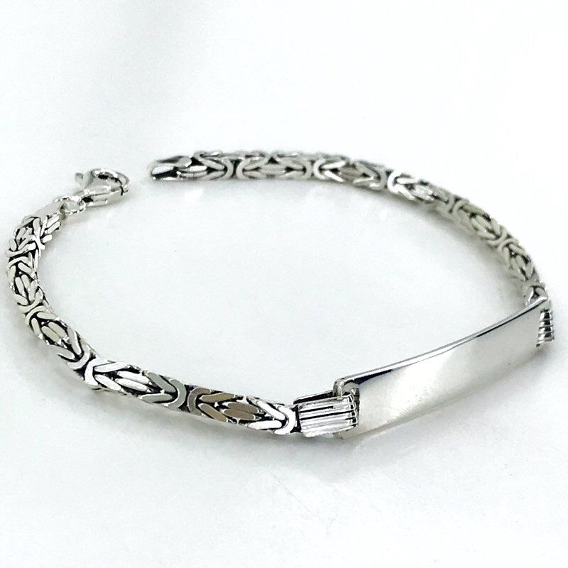 İsim Yazılı Künye Kral Zinciri Gümüş Bileklik