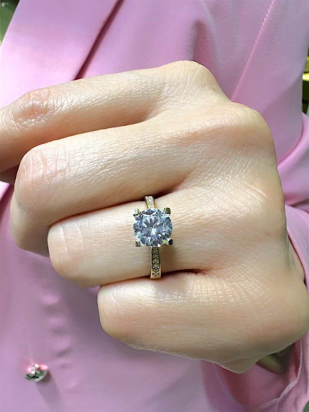 1.50 Carat Zirkon Tektaş 14 Ayar Altın Yüzük