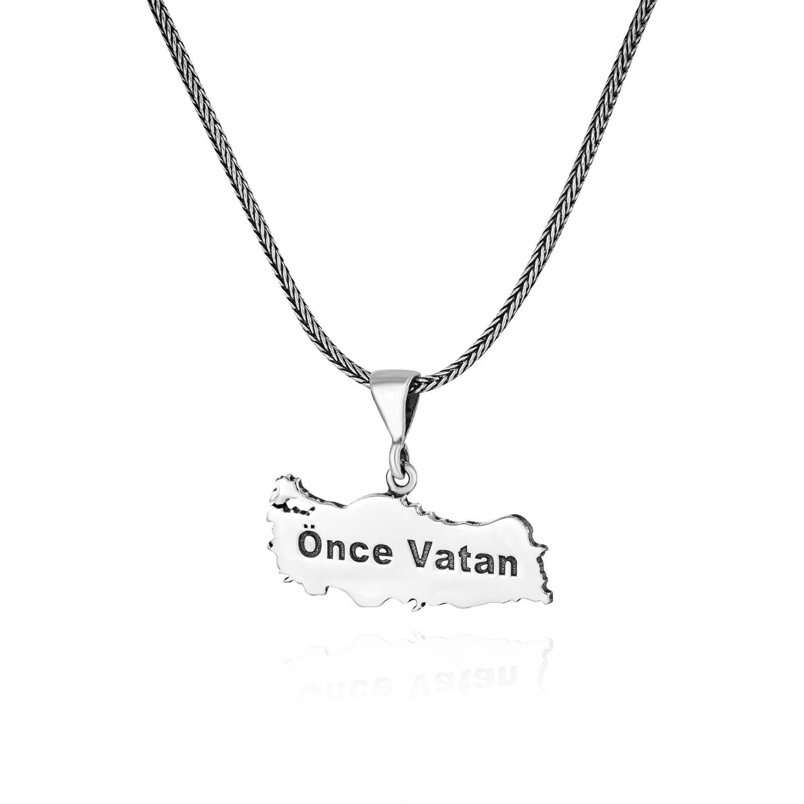 Önce Vatan Türkiye 60 cm 925 Gümüş Kolye