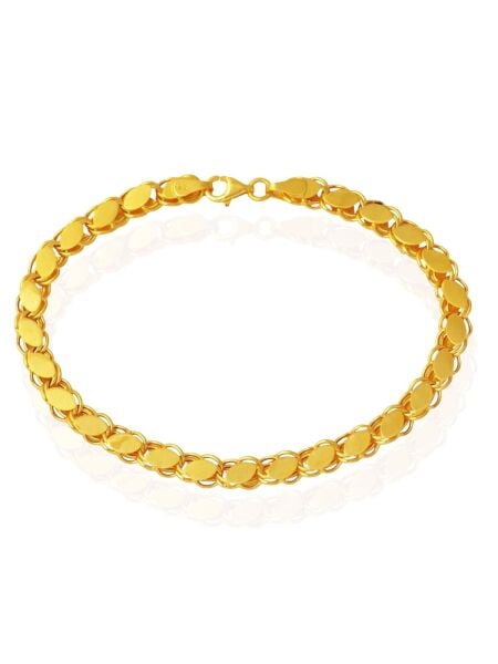 Halep Pullu Arpa Zincir 14 Ayar Altın Bileklik 5 mm