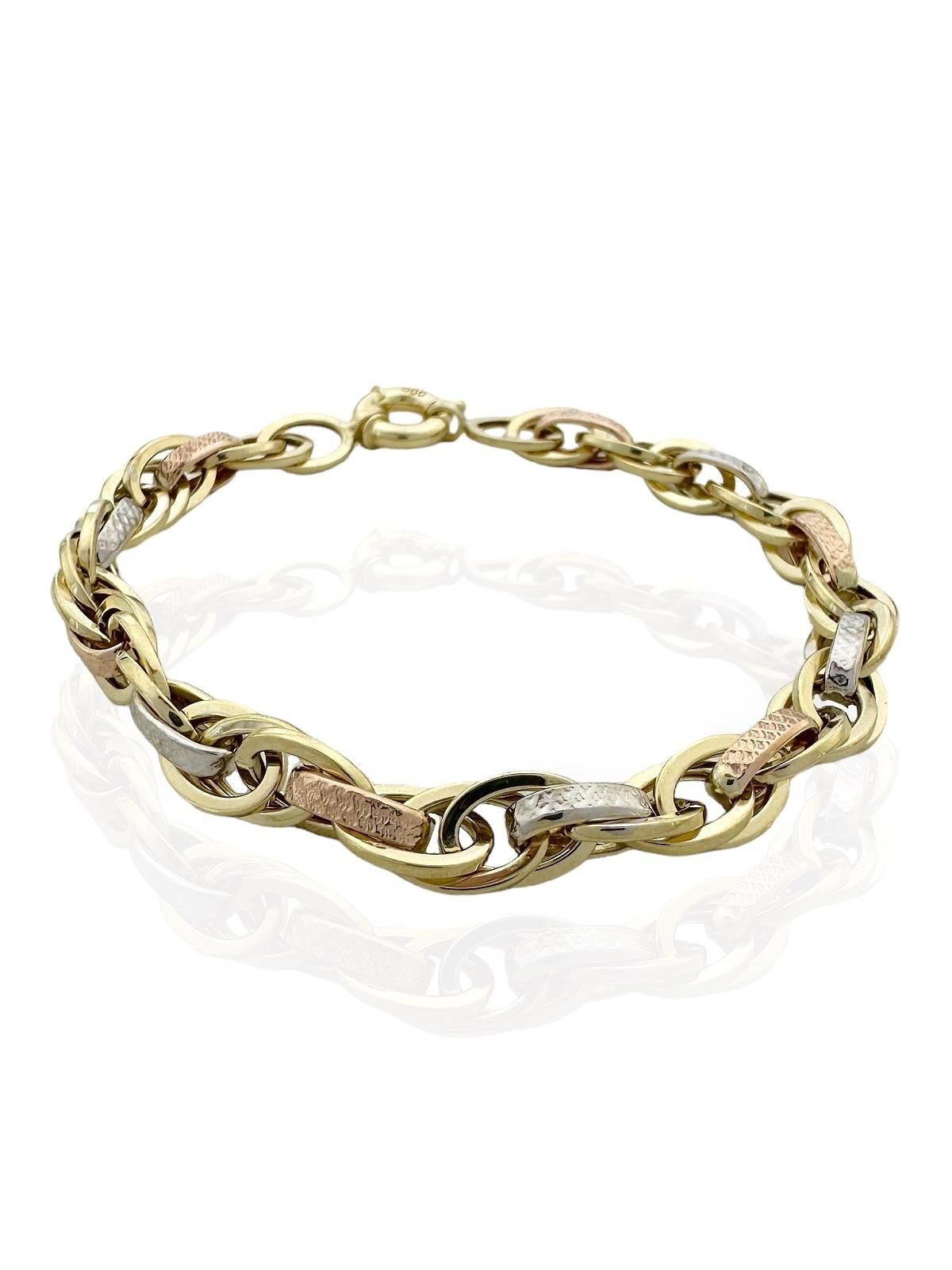 Kalemli Palamut Model Günlük Gösterişli Hallow Altın Bileklik 14 Ayar