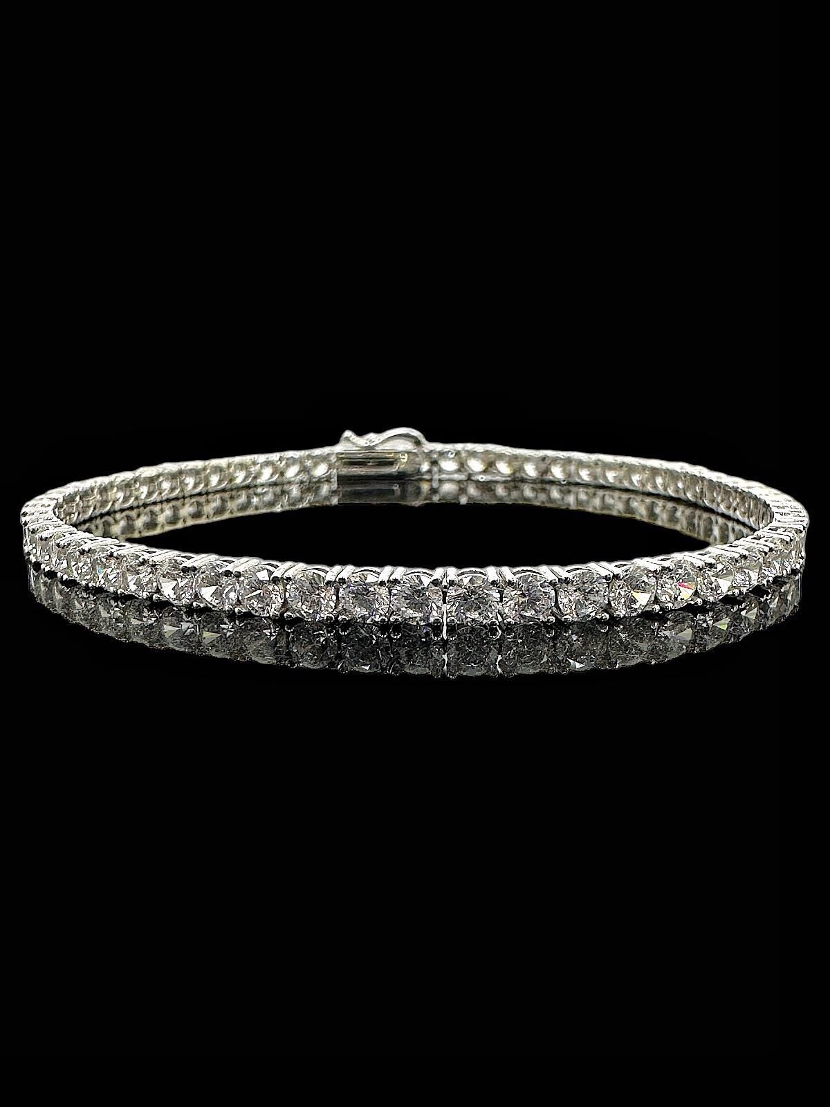 4.00 Carat Beyaz Altın Pırlanta Modeli Üst Kalite Suyolu Bileklik