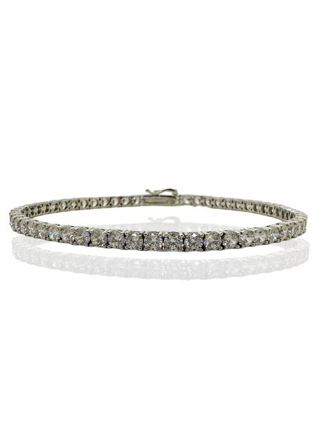 4.00 Carat Beyaz Altın Pırlanta Modeli Üst Kalite Suyolu Bileklik
