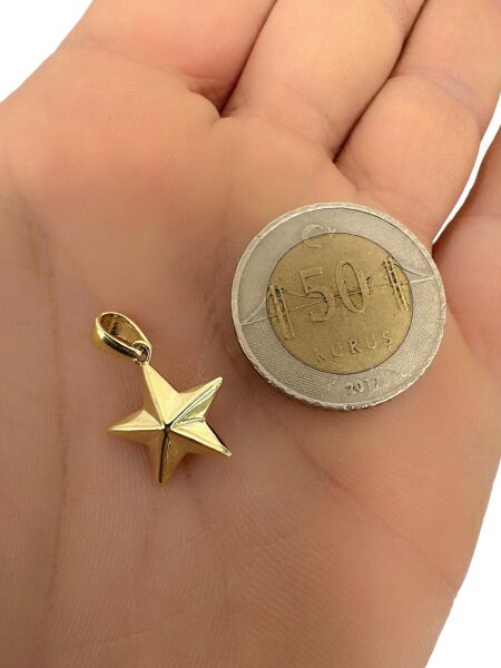 Minik Yıldız Altın Kolye Ucu Taşsız Günlük
