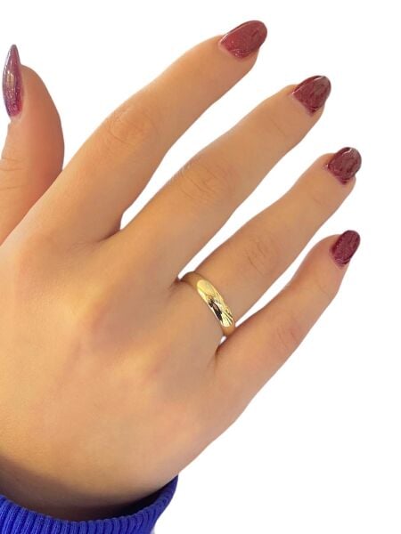 Düz Bombe 4 mm 14 Ayar Altın Alyans Yüzük Kadın Erkek Unisex