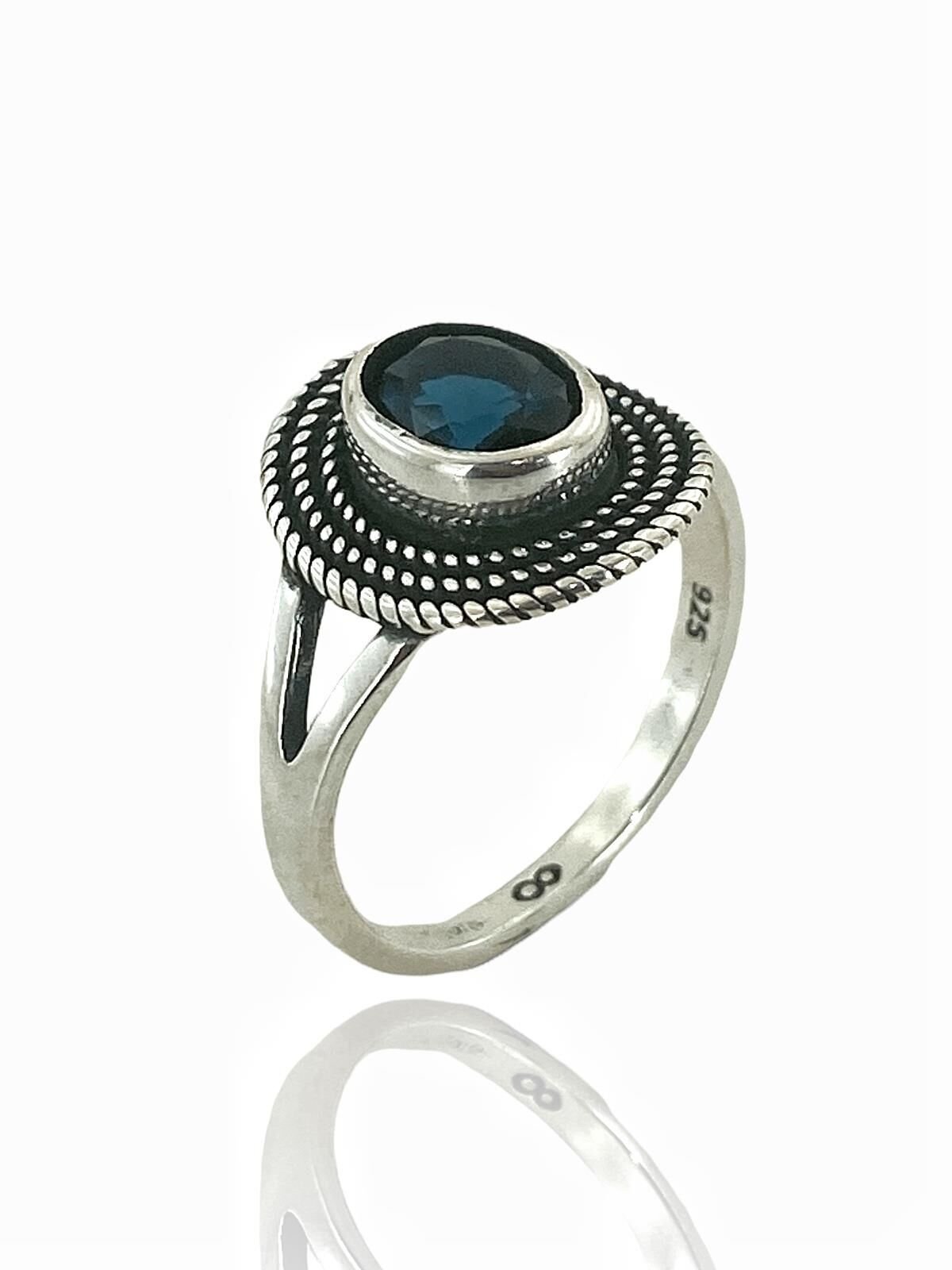 925 Gümüş Minik Safir Taş Günlük Otantik Kadın Yüzük