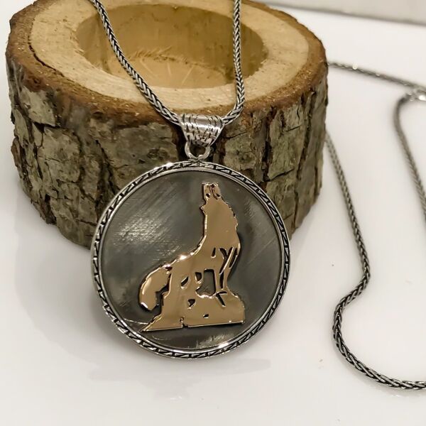 Bozkurt Madalyon Özel Üretim Gümüş Erkek Kolye