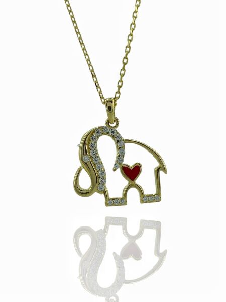 Minimal Fil Kalp Altın Kolye