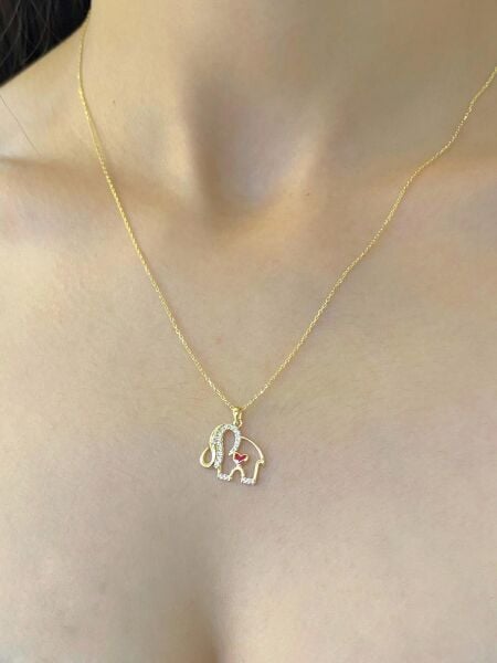 Minimal Fil Kalp Altın Kolye
