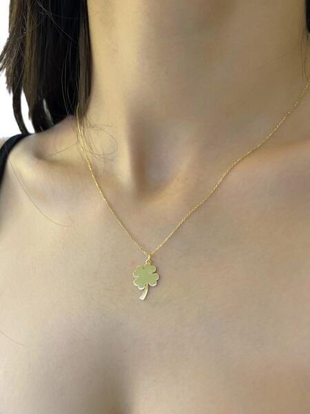 Minik Yonca Altın Kolye 8 Ayar