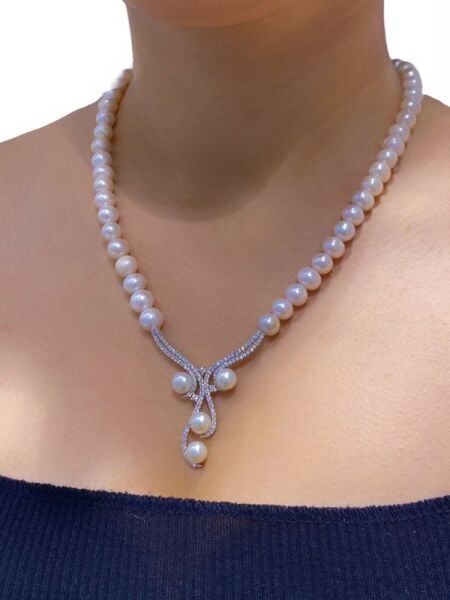 Altın Modeli Şık İnci Gerdanlık 925 Gümüş Kolye