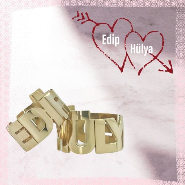 İki İsimli Alyans Kişiye Özel Çift Gümüş Yüzük