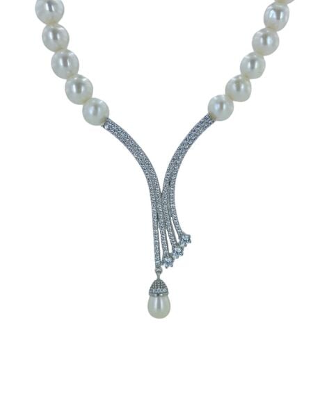 Yeni Altın Modeli Düğün Abiyelik İnci Gerdanlık 925 Gümüş Kolye