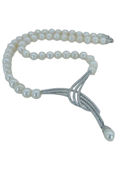 MaGümüş Suyolu Gerçek İnci Gerdanlık 925 Gümüş Kolye