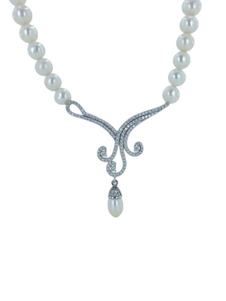 Yeni Model Suyolu İnci Gerdanlık 925 Gümüş Kolye