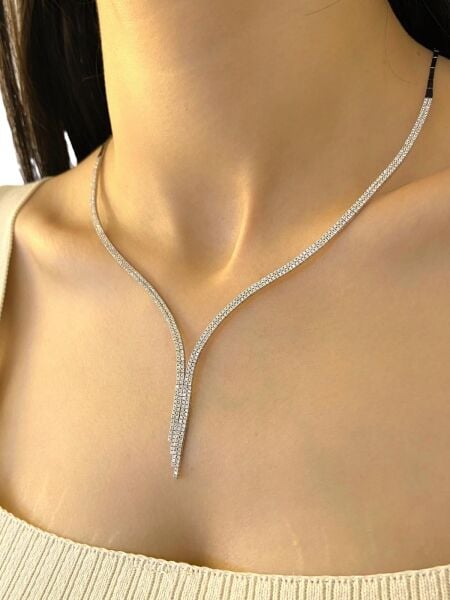 8 Ayar Beyaz Altın Suyolu Çok Şık ve Zarif Set Takım