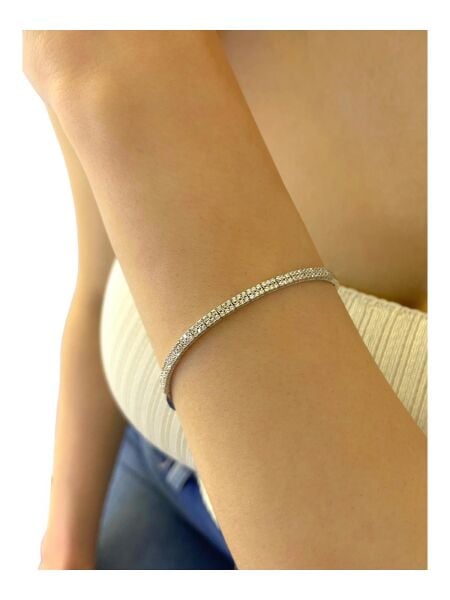 8 Ayar Beyaz Altın Suyolu Çok Şık ve Zarif Set Takım