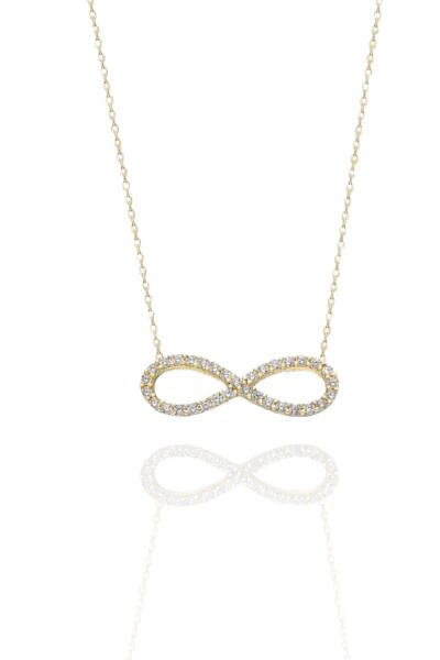 14 Ayar Altın Taşlı Sonsuzluk Kolye