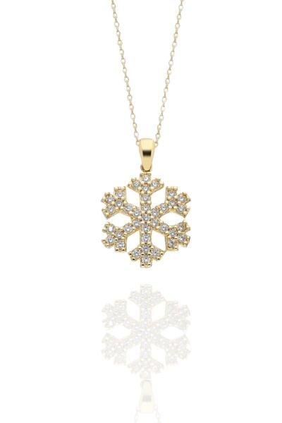 14 Ayar Altın Klasik Kar Tanesi Kolye