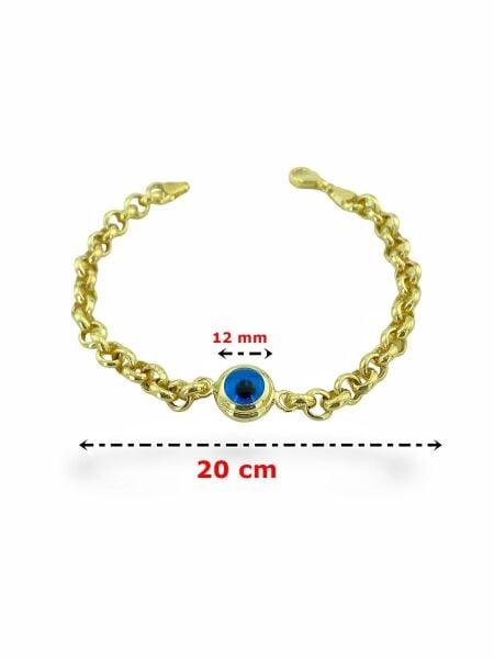 Tek Nazar Göz Boncuk Kalın Doch Zincir Altın Bileklik