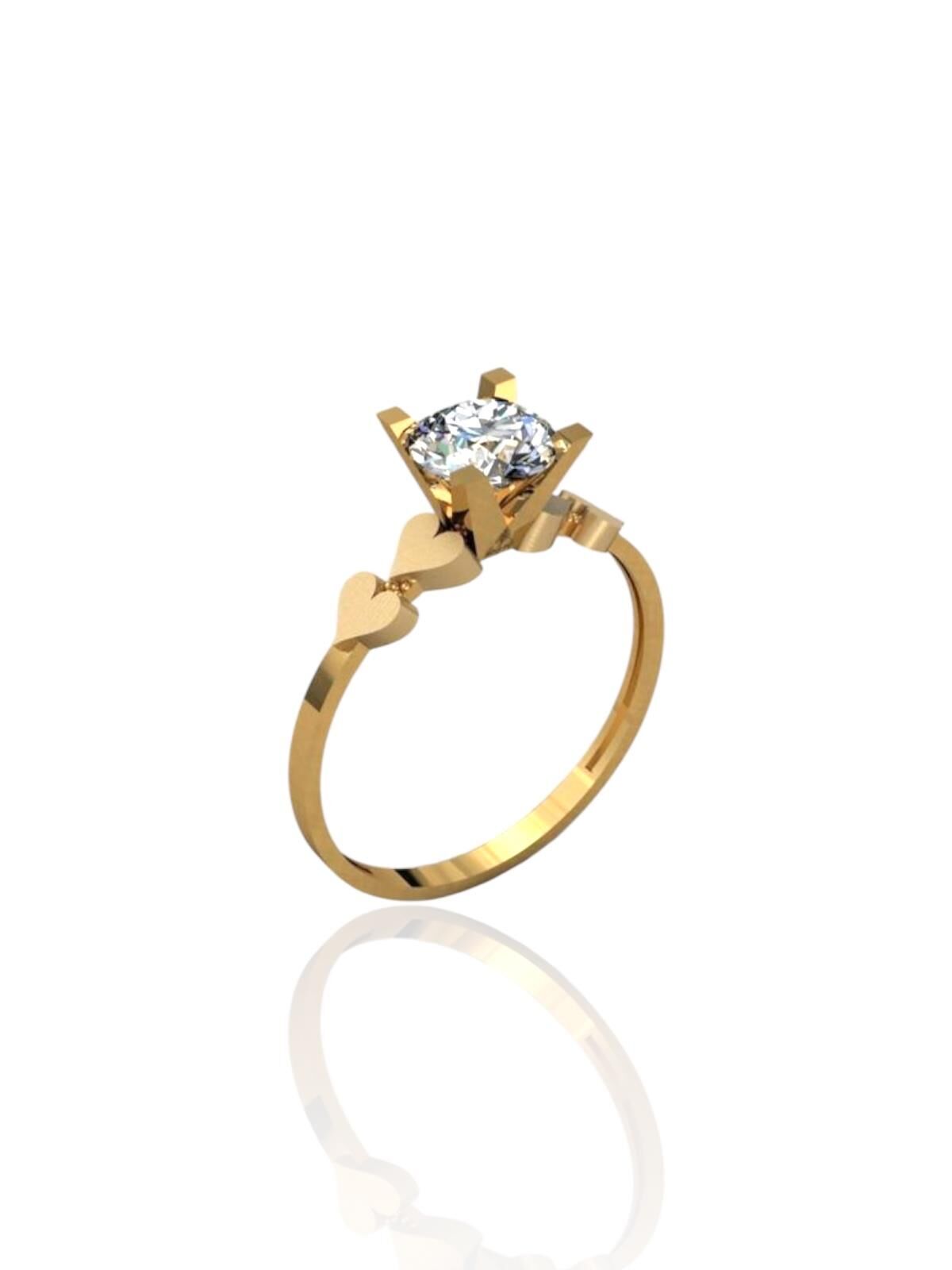 Kalpli Klasik Tektaş Sade ve Şık 14 Ayar Altın Yüzük