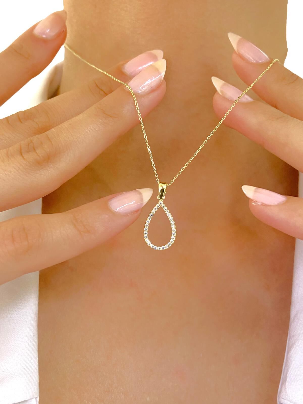 14 Ayar Altın Su Damlası Damla Kolye