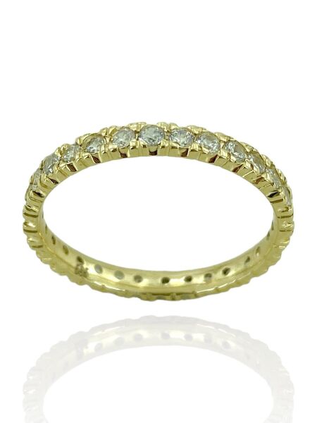 Tek Sıra Tamtur Zirkon Taşlı 14 Ayar Altın Yüzük