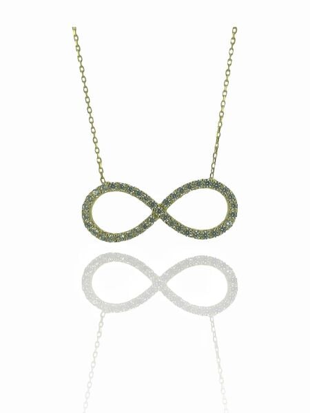 14 Ayar Altın Büyük Sonsuzluk Kolye Sonsuz Aşk