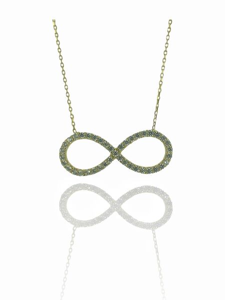 14 Ayar Altın Büyük Sonsuzluk Kolye Sonsuz Aşk