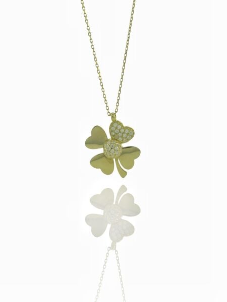 14 Ayar Altın Dört Yapraklı Yonca Kolye