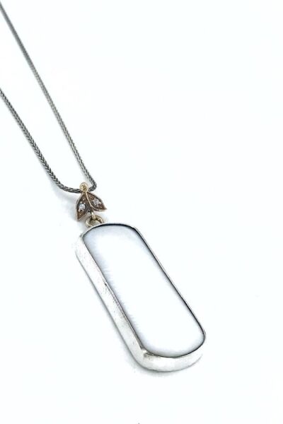 Gerçek Sedef Taş Sıvama  El İşçiliği Otantik Gümüş Kolye